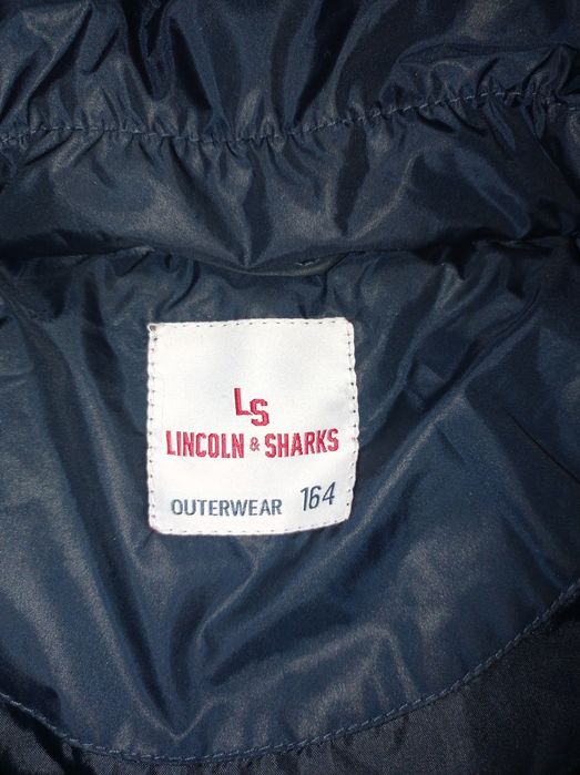 Zimowy płaszczyk granat z kapturem Lincoln&Sharks nowy_sukienka_czapki