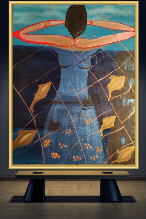 "Złota rybka "obraz ręcznie malowany