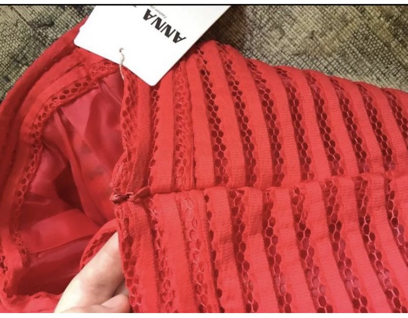 Пышная красная юбка на лето Новая XL