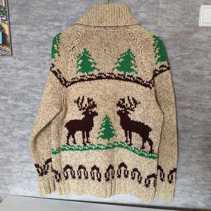 Vintage 70's cowichan винтажный шерстяной свитер кардиган ковичан