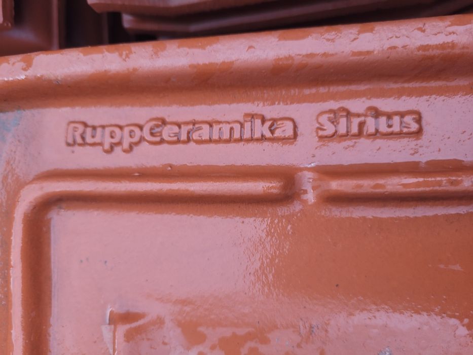 Dachówka ceglasta miedziana ceramiczna  gąsiory super stan Brass ruppC