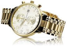 Złoty zegarek 14k 585 z bransoletą męski Geneve mw005ydy&mbw012yo K