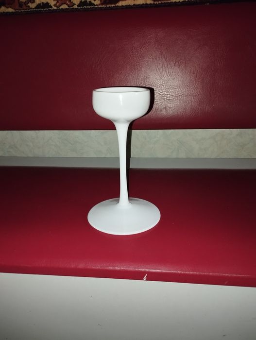 Подсвечник нержавейка высота 23см диаметр10.свечка керамика высота 19с