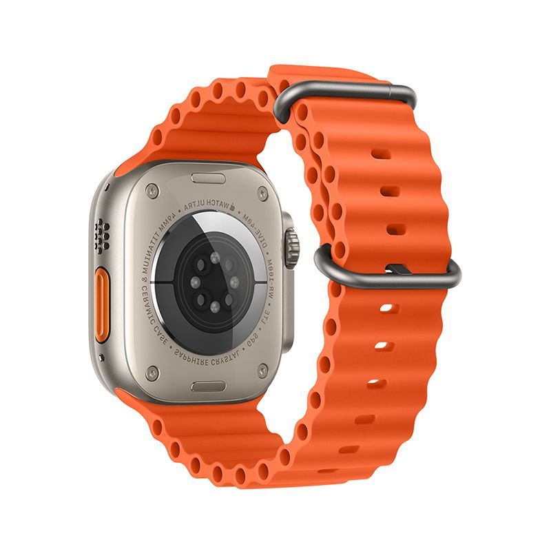 Pasek Silikonowy Elastyczny Fa12 Apple Watch 42/44/45/49Mm Pomarańcz