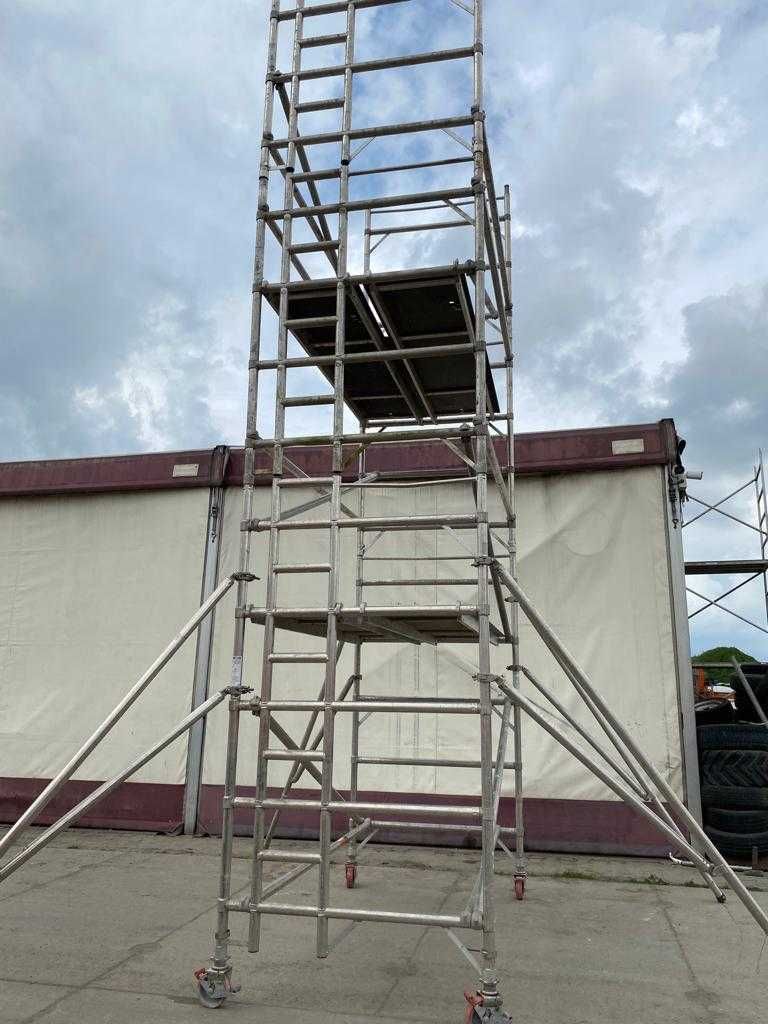 Szerokie rusztowanie jezdne  aluminiowe 6 m roboczych