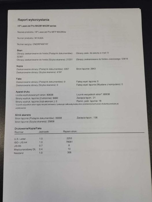 Drukarka HP LaserJet Pro MPF M428fdw