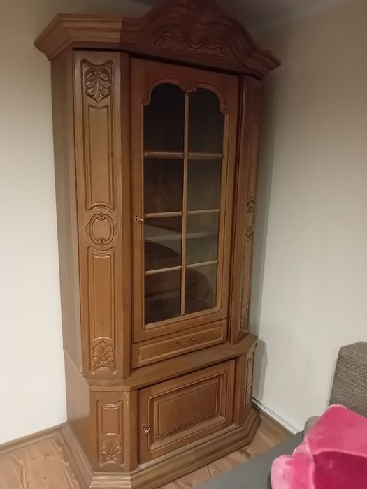 Witryna dębowa oszklona