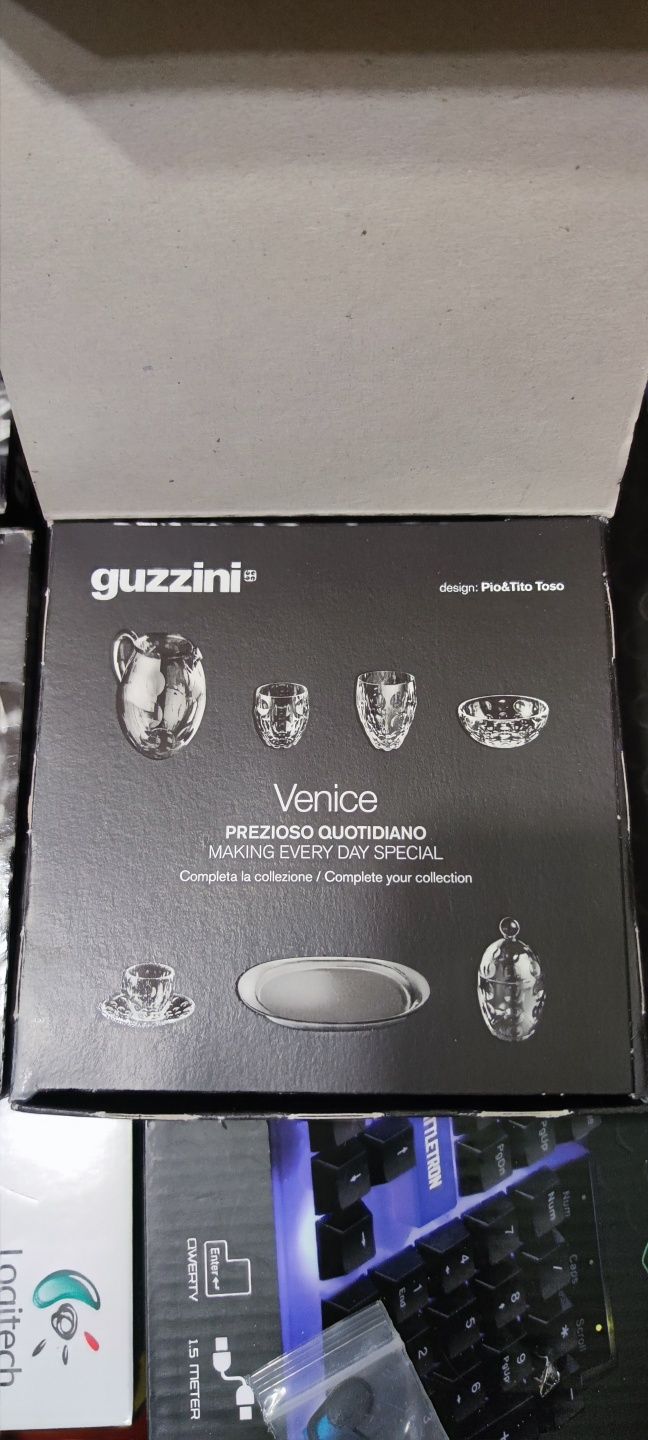 Чашка для еспресо Guzzini Venice Glass з прозорим акриловим блюдцем