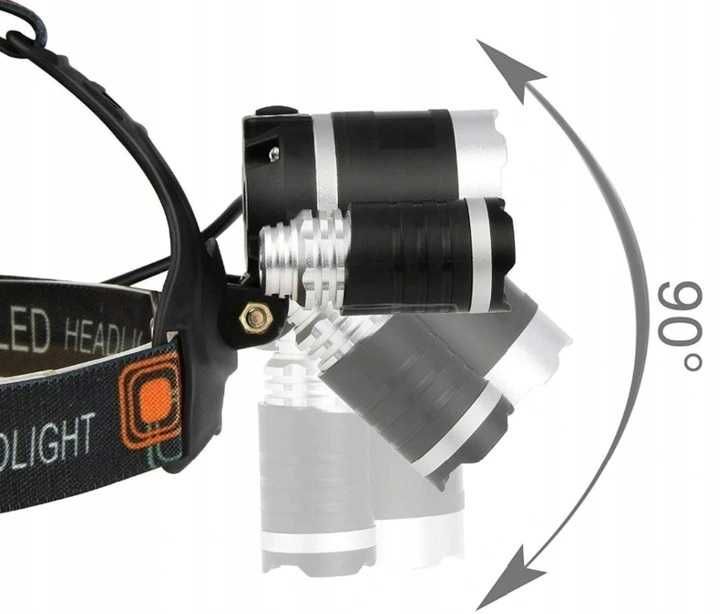 PROFESJONALNA LATARKA CZOŁOWA 3xLED czołówka na głowę akumulatorowa