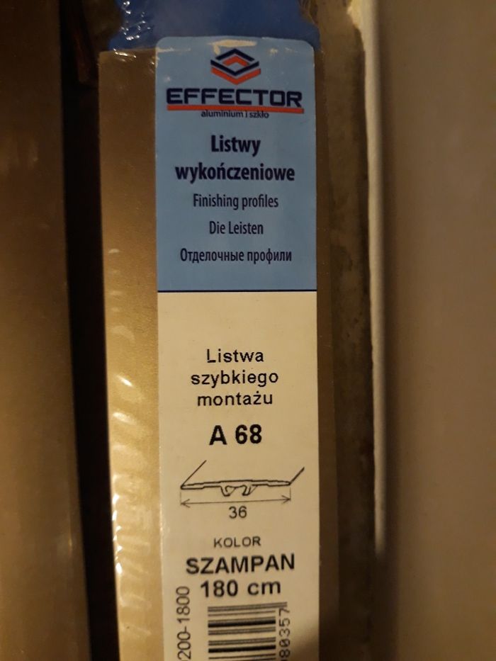 Listwy szybkiego montażu firmy "EFFECTOR" - kolor "SZAMPAN"