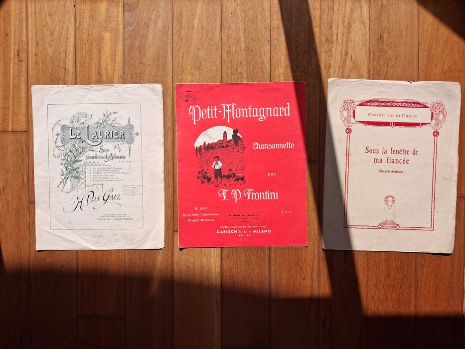 Conjunto 3 Partituras para Piano Antigas - Música Diversa