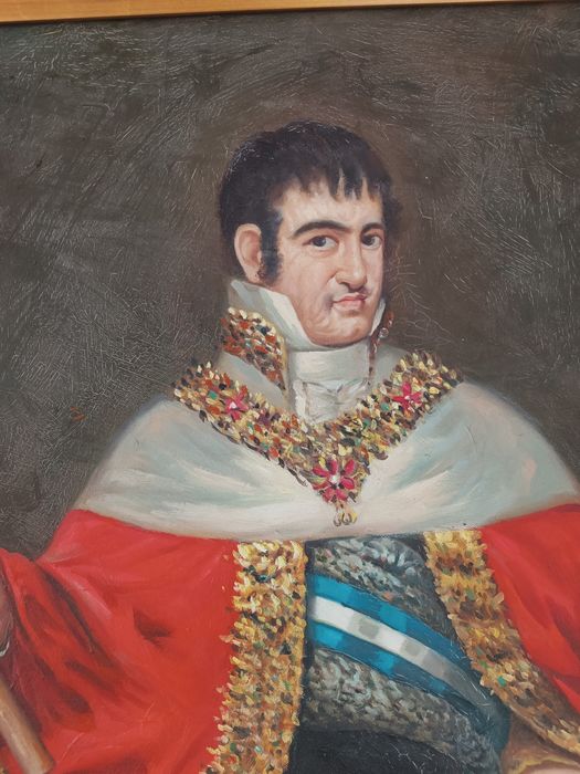 Duży Stary Obraz olejny  złota rama