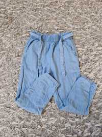 Niebieskie luźne spodnie 100% Lyocell Okaidi r. 116cm