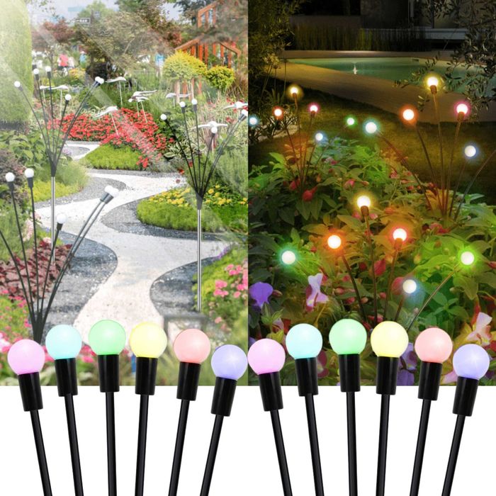 LAMPA Ogrodowa SOLARNA KULKI LED Wbijana Z Czujnikiem Zmierzchu 2 szt.