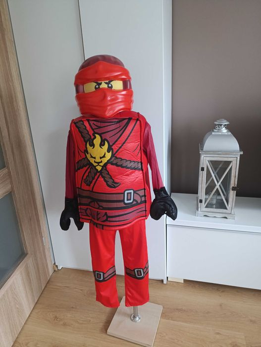 NOWY Strój kostium przebranie 3D LEGO NINJAGO KAI +maska 104/116 589
