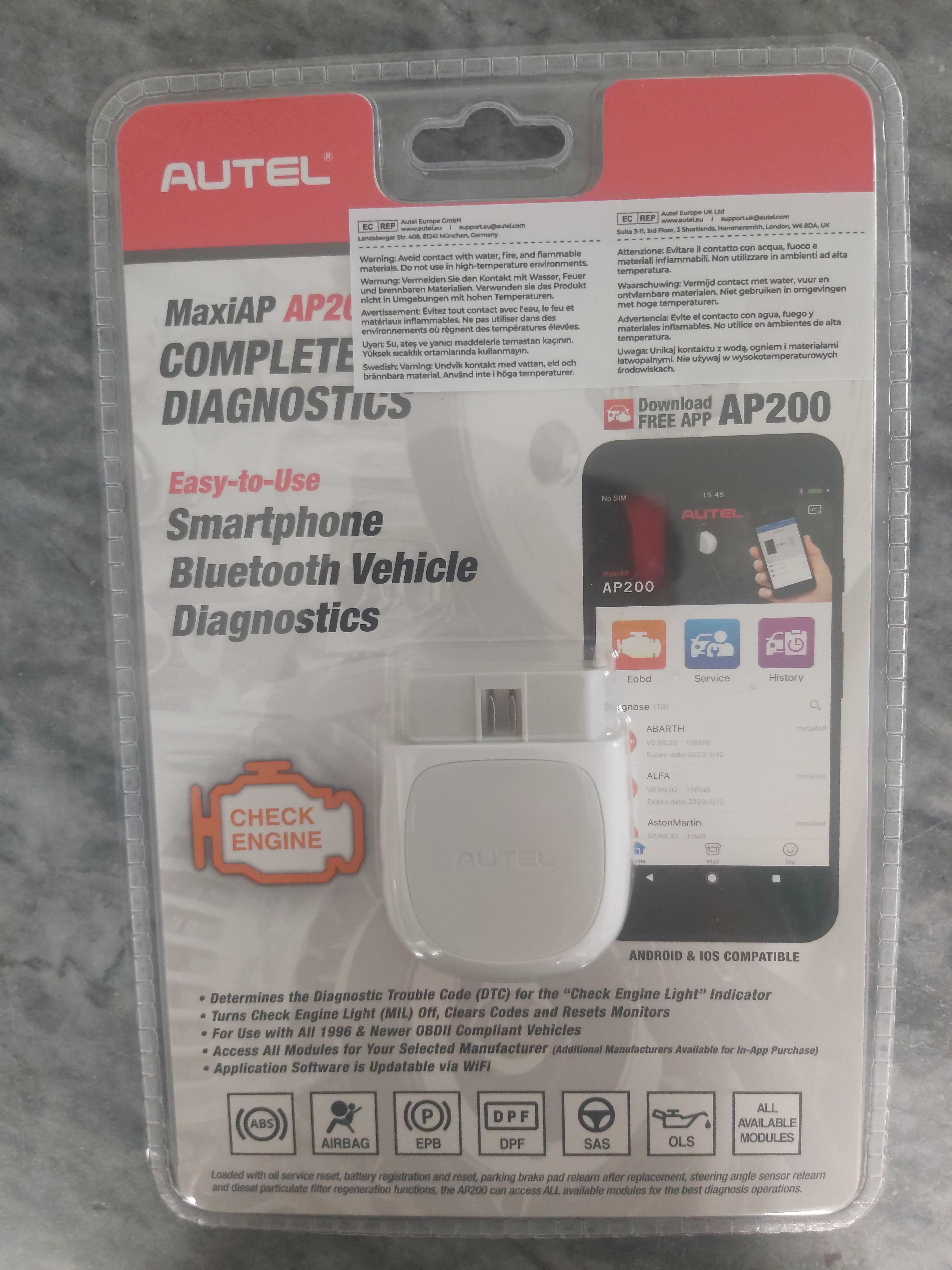 Autel Maxi Ap200 Maquina De diagnostico Bluetooth obd 2 Android IOS