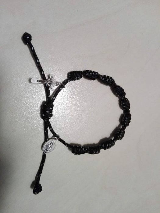 Różaniec na rękę pleciony z microcordu 2mm