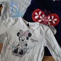 Bluzeczki koszulki Minnie i motylki 80