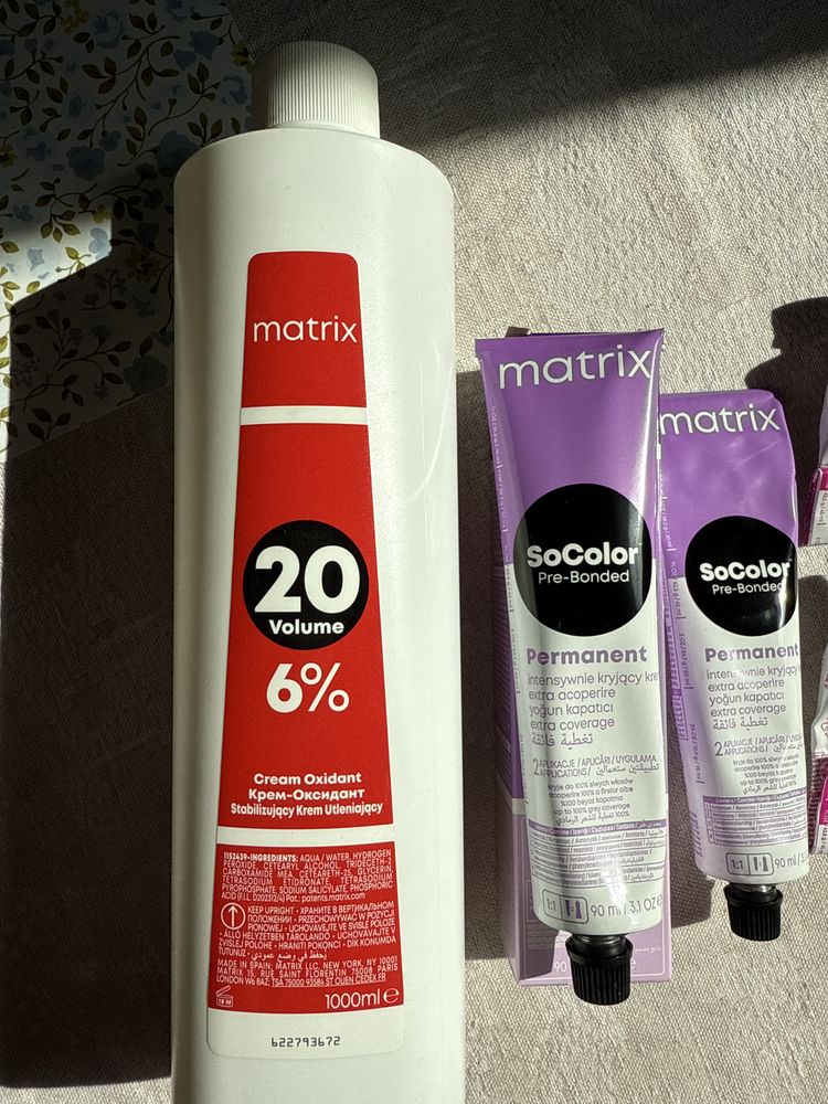 Matrix farba 2sztuki 505NA 4N 5A 1000 ml krem utleniajacy 6%