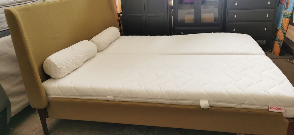 Piękne markowe łóżko tapicerowane 180x200 stelaże dwa materace H3 H2