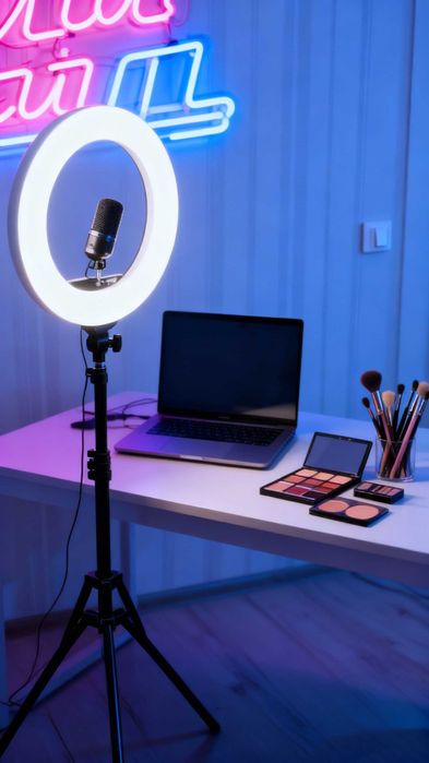 Професійна кільцева лампа LUMO LF R-580 100 Вт D-45 блогерів/візажиста