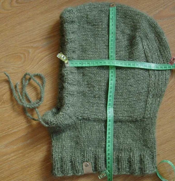 zielony kaptur fluffy balaclava z alpaki i kid-silka