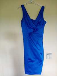 Niebieska sukienka z bolerkiem rozmiar s/m