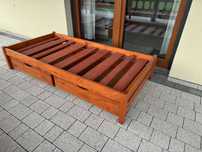 łóżko lite drewno pojedyncze z materacem 80cm szerokości szuflady