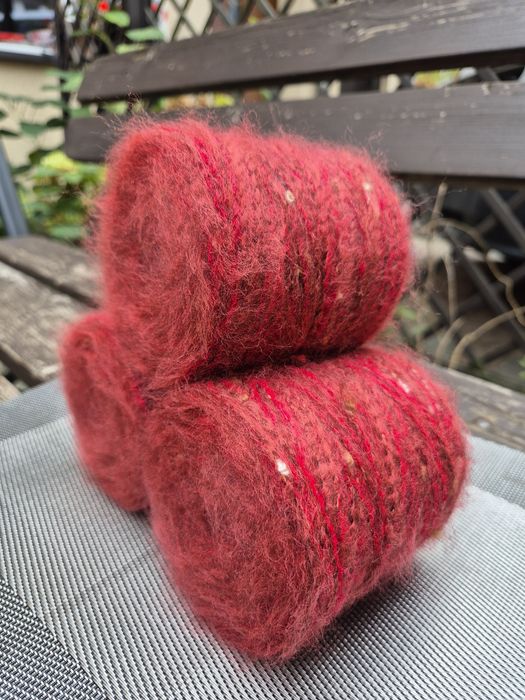 Włóczka moherowa Seggy Mohair Dream  3 motki  Malina