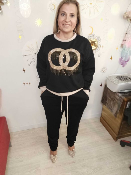 Wikiland Piękny  Dres * Sportowa elegancja *Cyrkonie * Masełko 42-46