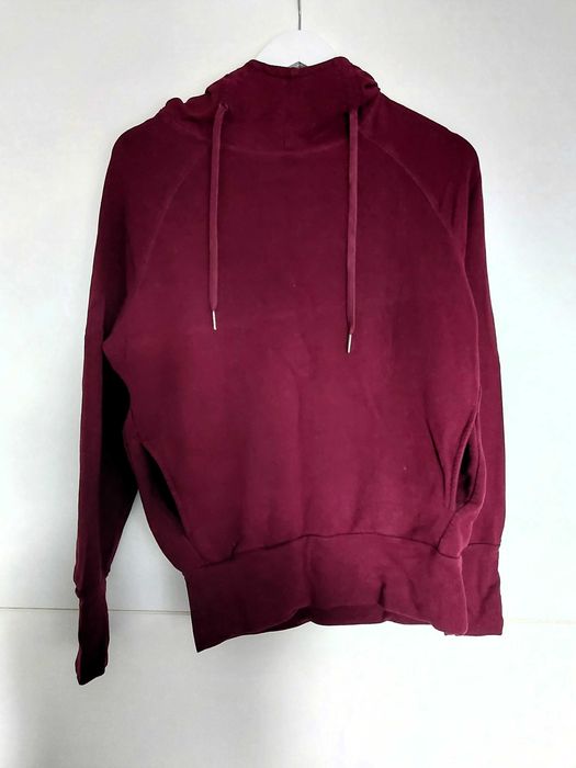 Bluza damska z kapturem w kolorze bordowym na jesień bluza z kieszenia