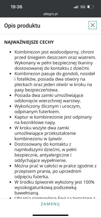 Kombinezon dzieciecy