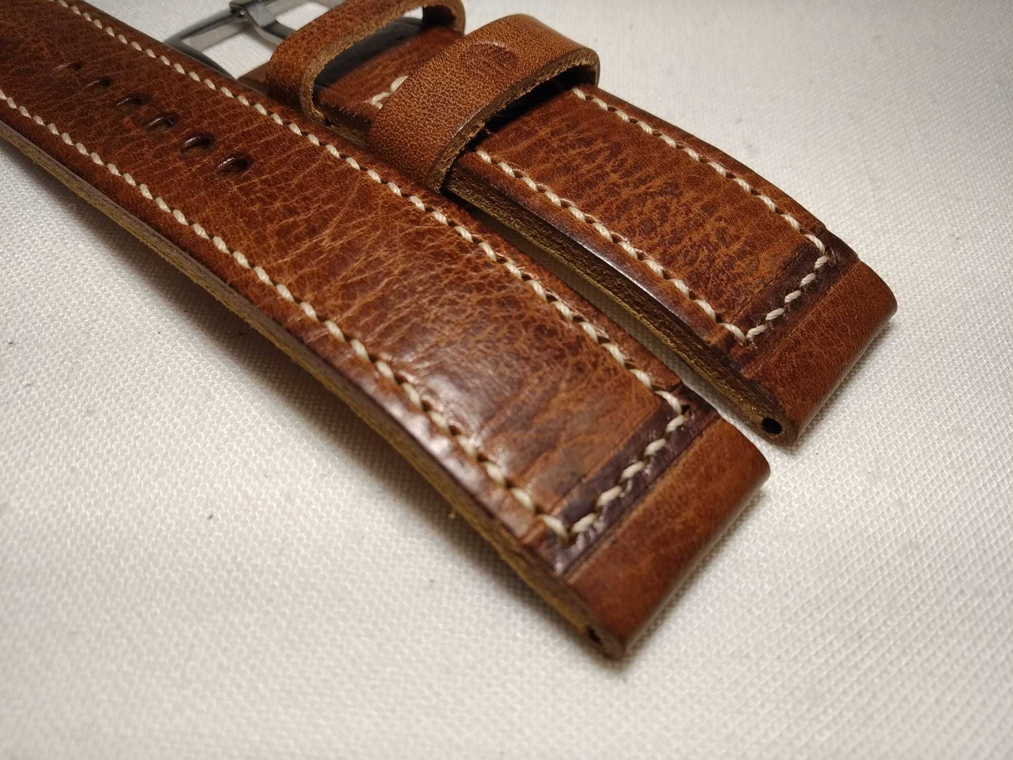 Pasek skórzany do zegarka 22 / 22 mm skóra Full Grain