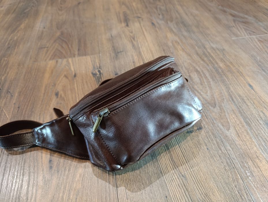 Бананка шкіряна, сумка чоловіча, сумка на пояс, сумка через плече