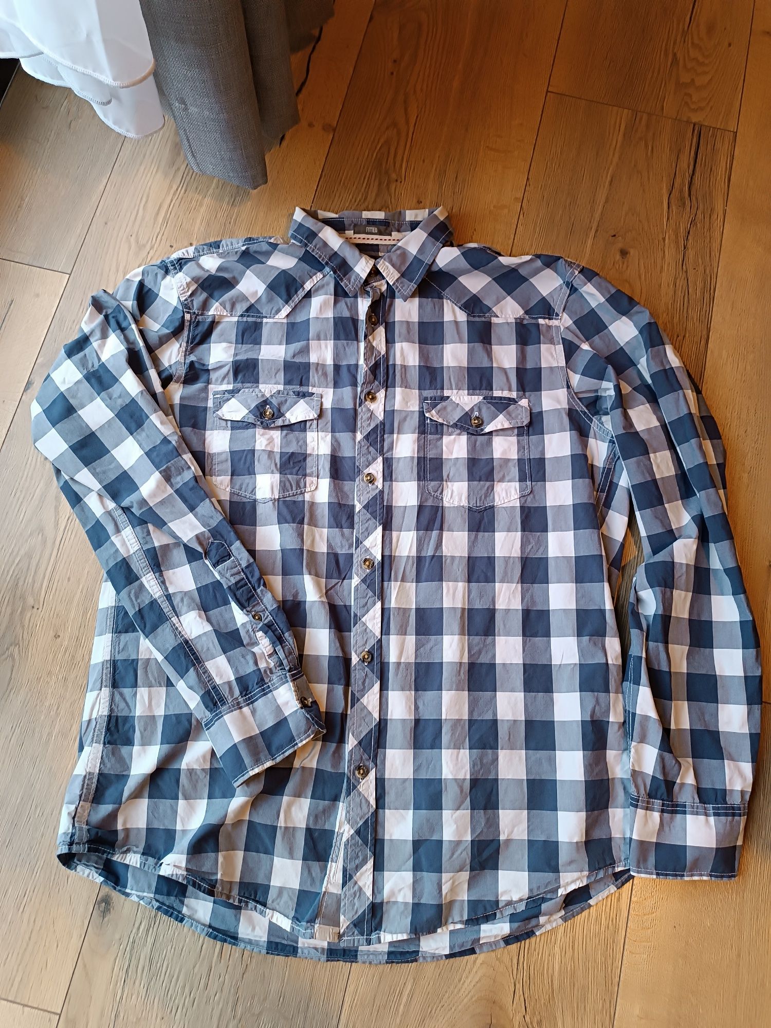 Koszula H&M r. XL fitted w kratę