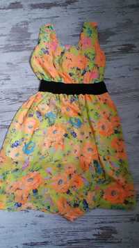 Neonowa  sukienka 158 cm