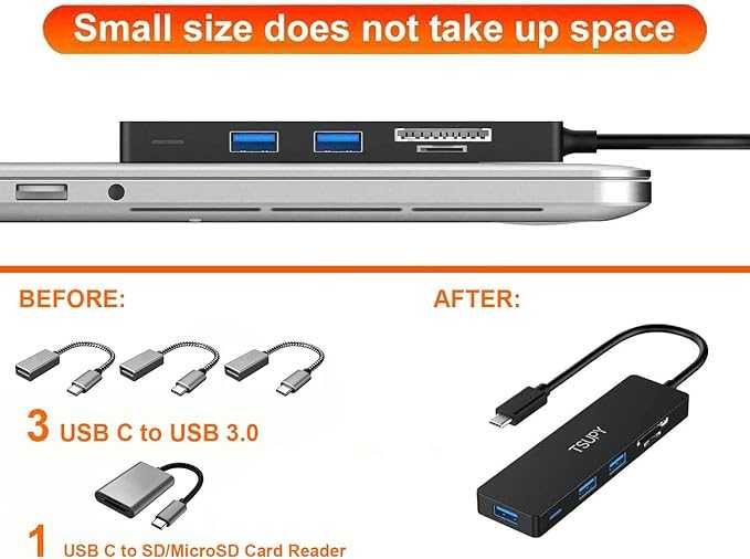 tsupy 5 w 1 adapter usb c rozdzielacz vv