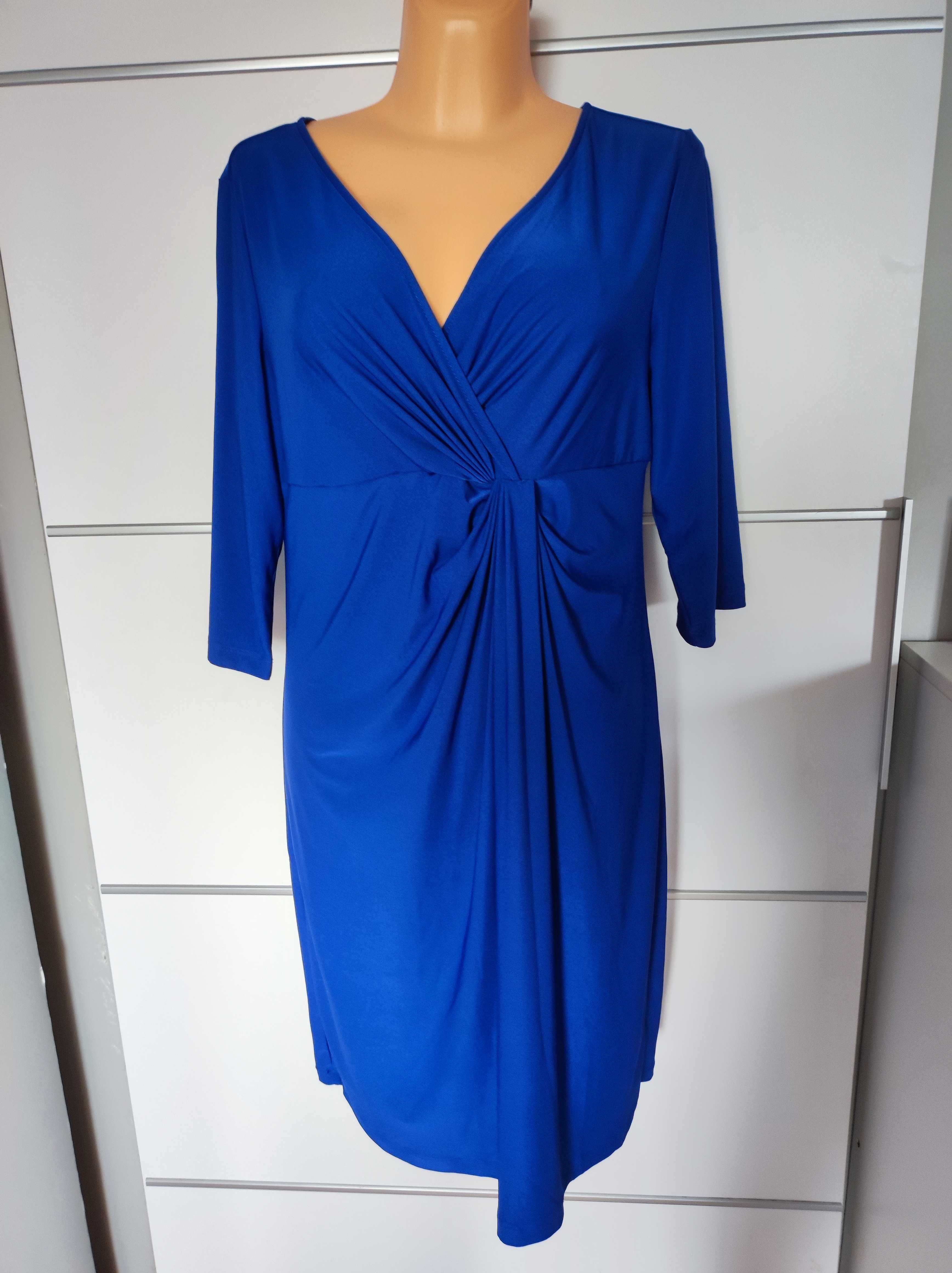 Chabrowa sukienka z halką uciskową r 46/48 plus size