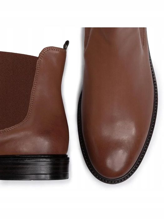 Gino Rossi 38 Buty Damskie Skórzane Botki Brązowe Dsi551-Nevia T358