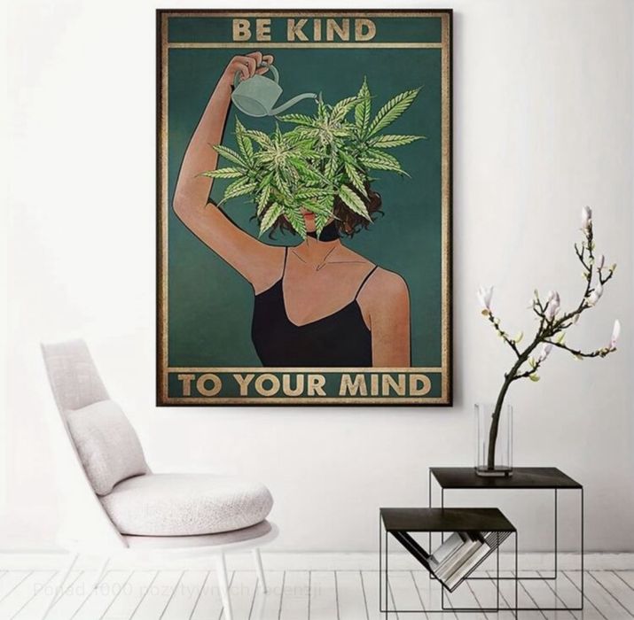 Niesamowity oryginalny plakat z przesłaniem Be Kind To Your Mind