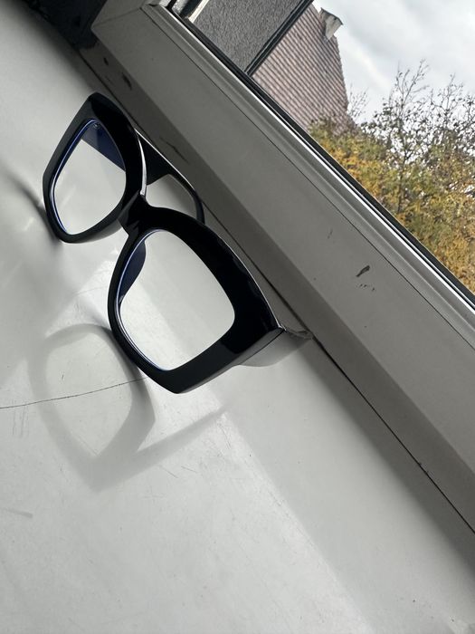 Okulary zerówki duże gruba ramka