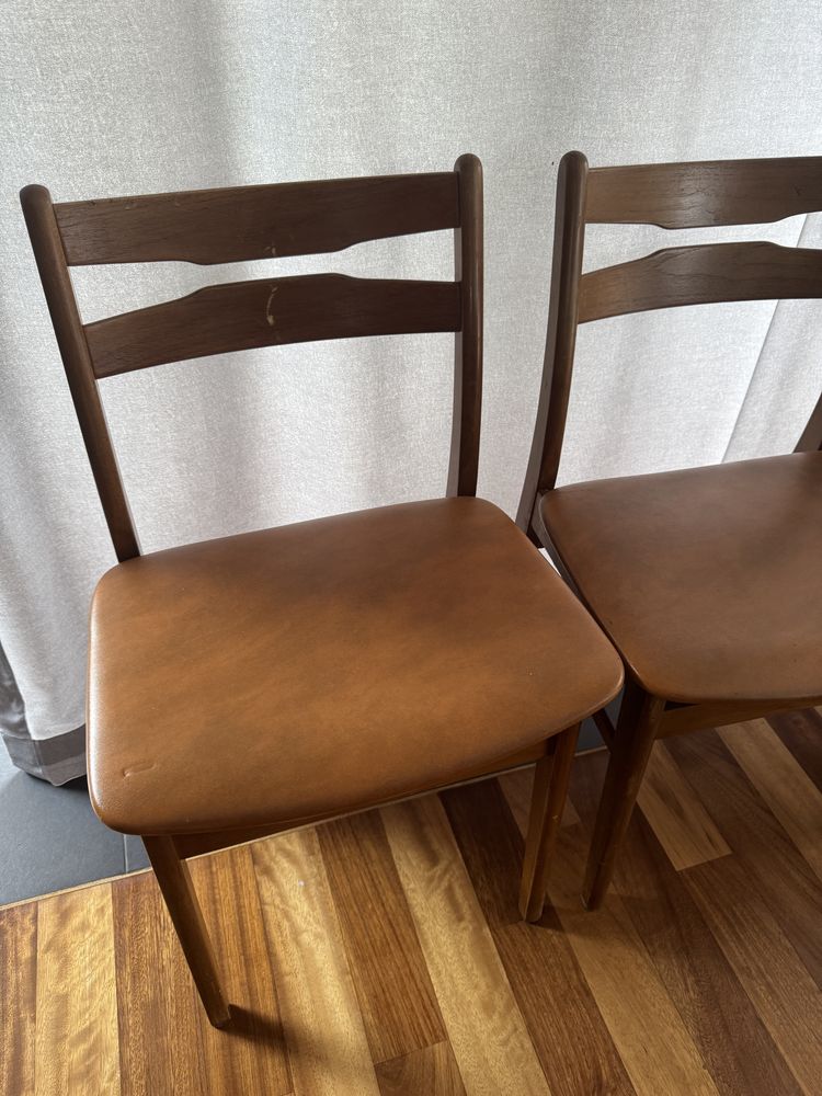 4 duńskie krzesła teak Denmark danish design brązowe