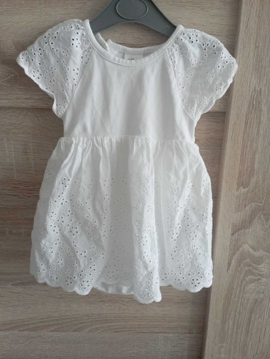 Biała sukienka z body H&M r.62