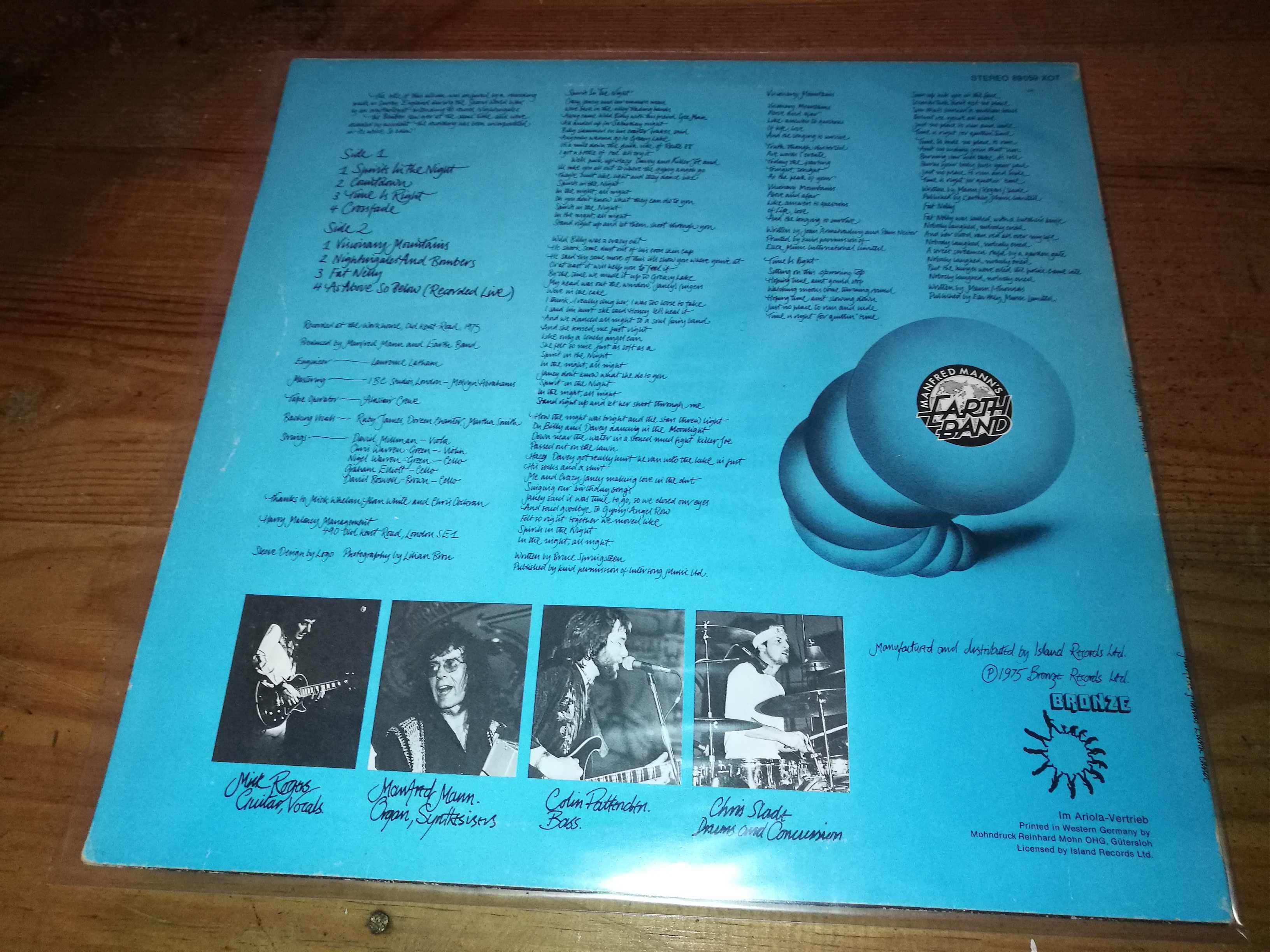 MANFRED MANN'S EARTH BAND(Prog Rock)-Nightingale and bombers LP