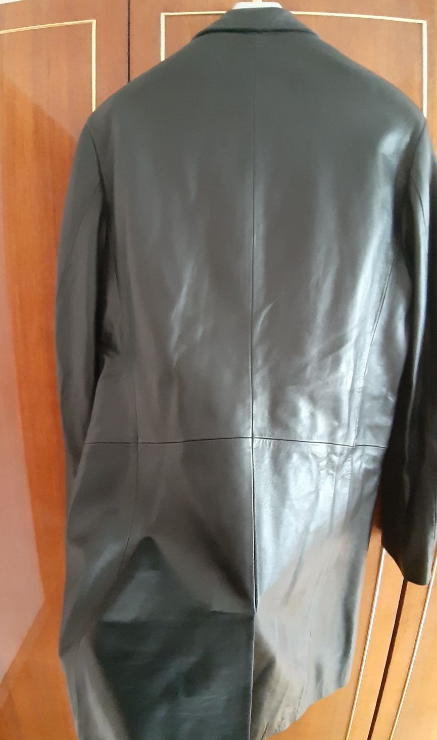 Удлинённая кожаная мужская куртка-жакет. Италия