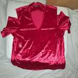 Blusa de veludo vermelha
