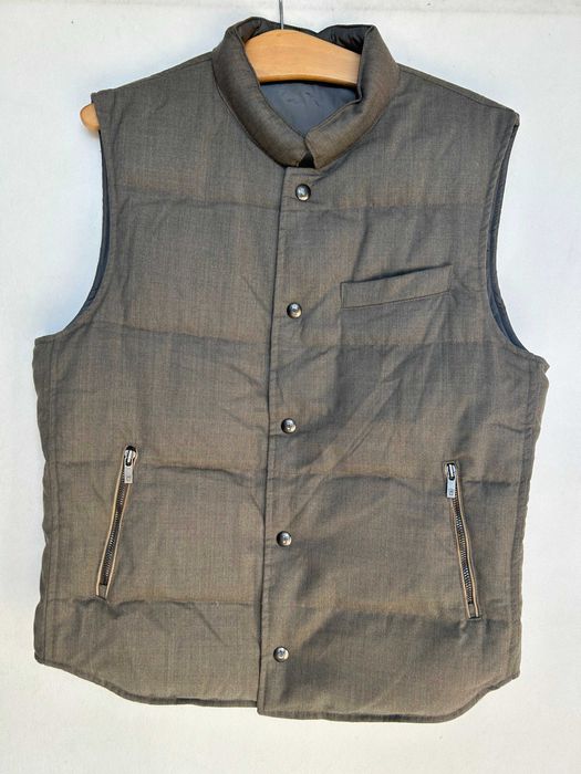 Massimo Dutti _ Dwustronna puchowa wełniana kamizelka bezrękawnik L