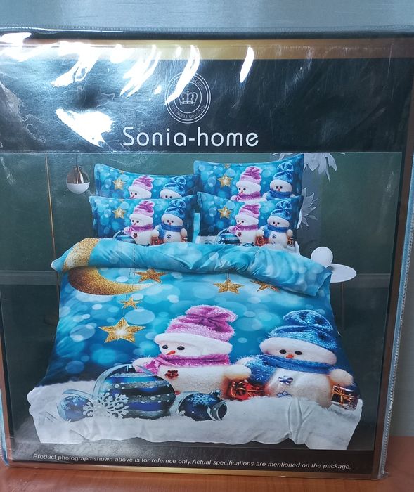 Новорічний комплект постілі фланель 1.5 полуторний