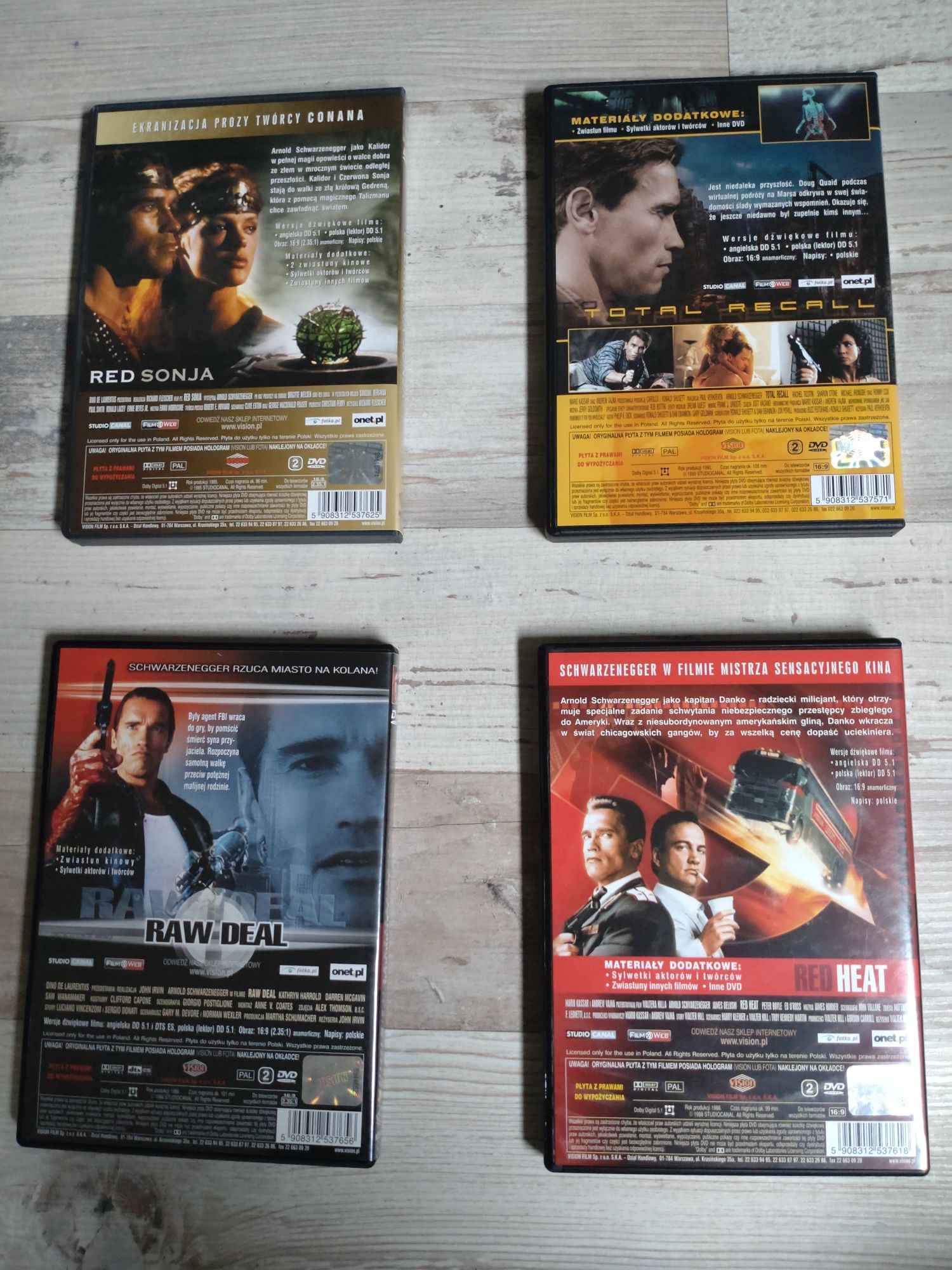 Filmy DVD Zestaw 4 Sztuk Schwarzenegger