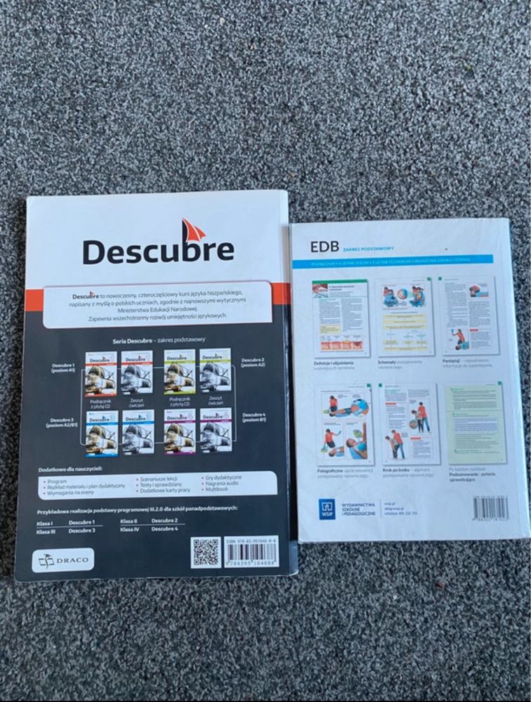 Podręcznik od edb i ćwiczenia od hiszpańskiego descubre 1